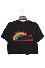 Reading Rainbow Retro Librarian Crop Tee For Women