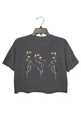 Pride skeleton LGBT Crop Tee For Women