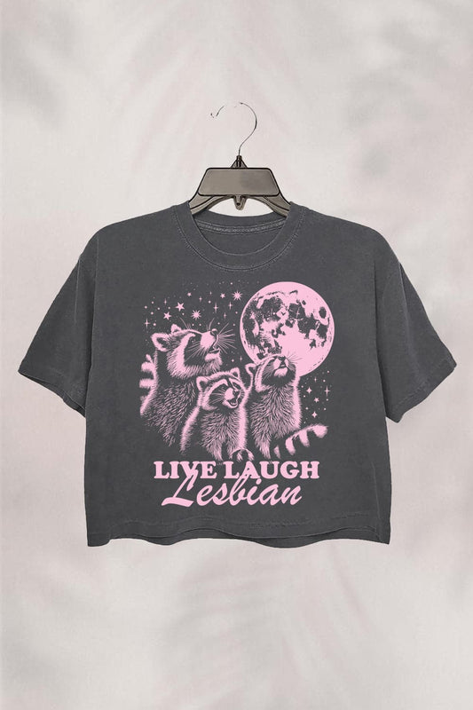Live laugh lesbian funny Crop Top FOR Women