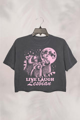 Live laugh lesbian funny Crop Top FOR Women