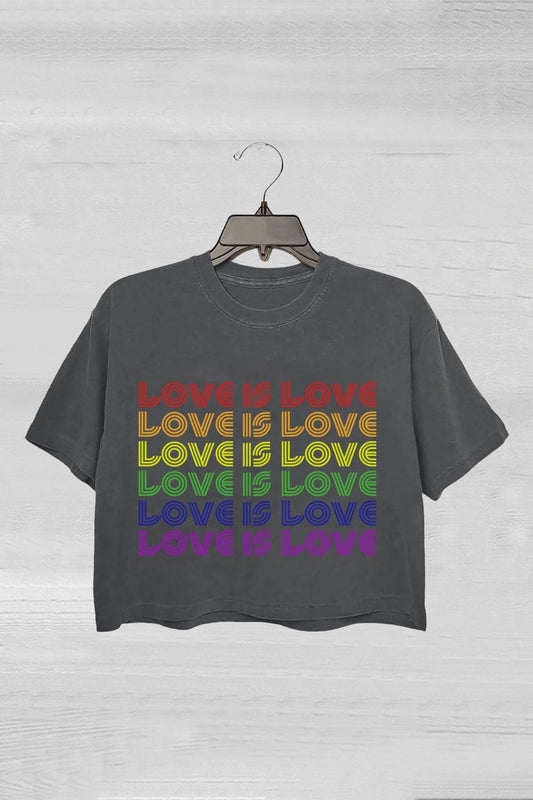 Pride Love Is Love Crop Top For Women