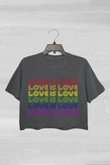 Pride Love Is Love Crop Top For Women