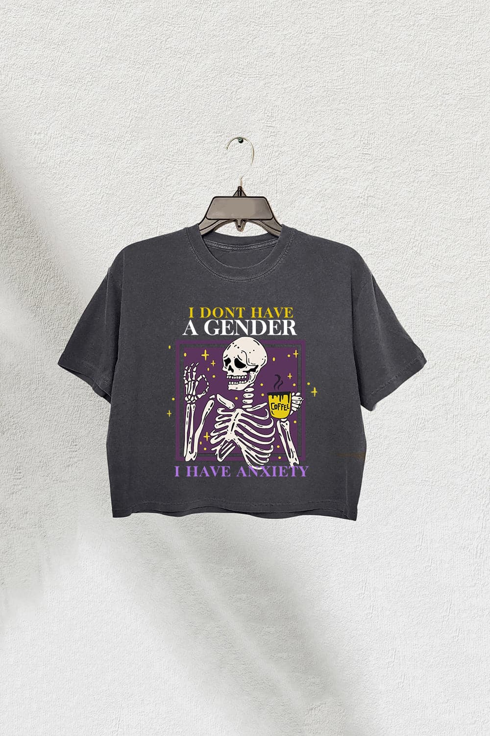 Pride Genderqueer Skeleton I Dont Have a Gender Crop Tee For Women