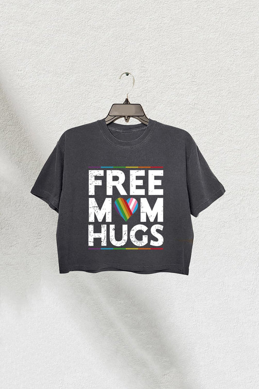 LGBTQ+ Free Mom Hugs Crop Top For Women