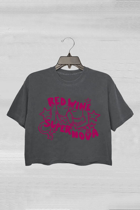 Red Wine Supernova Chappell Roan Crop Tee For Women