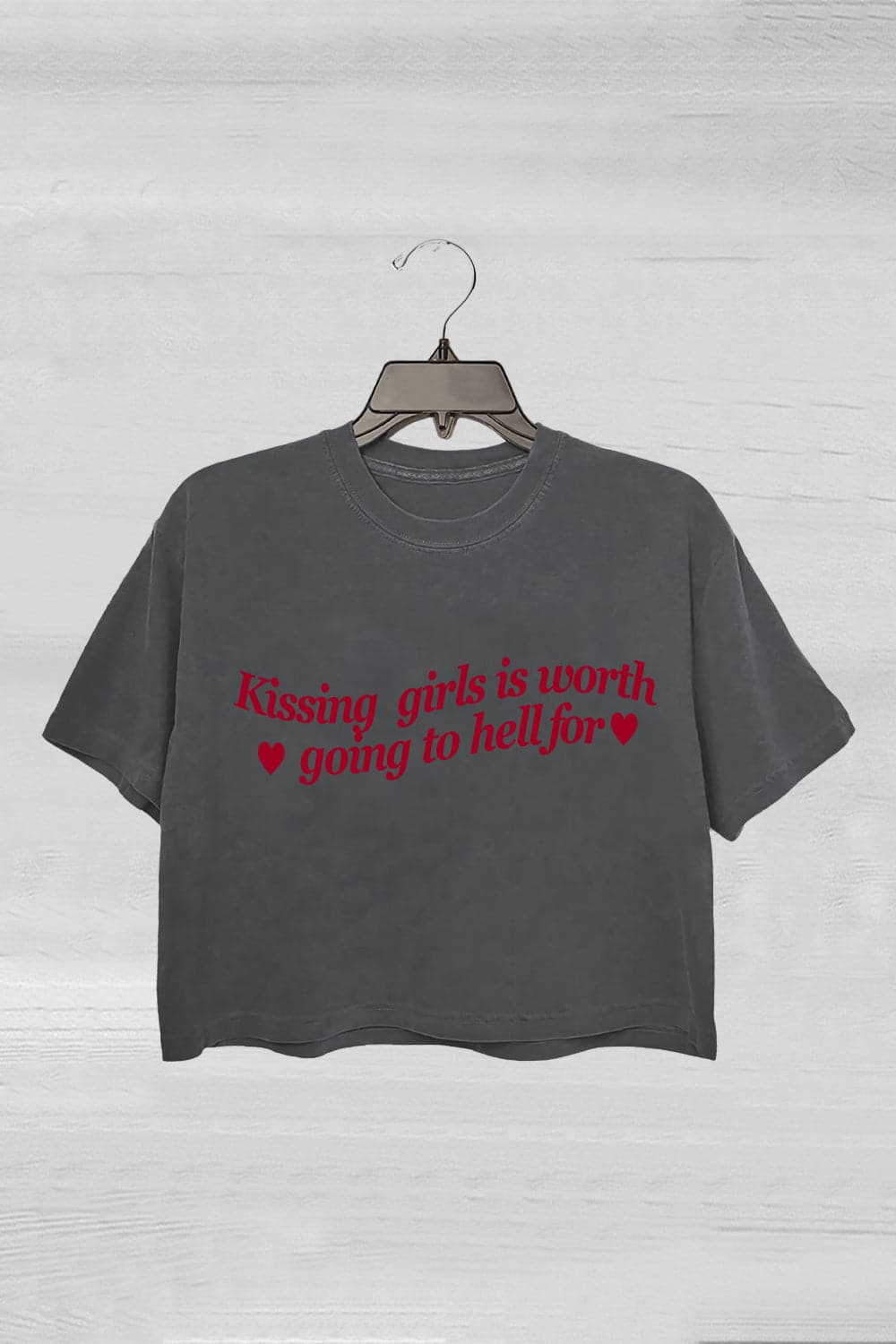 Kissing Girls is Worth Going To Hell For Crop Tee For Women