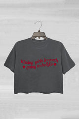 Kissing Girls is Worth Going To Hell For Crop Tee For Women
