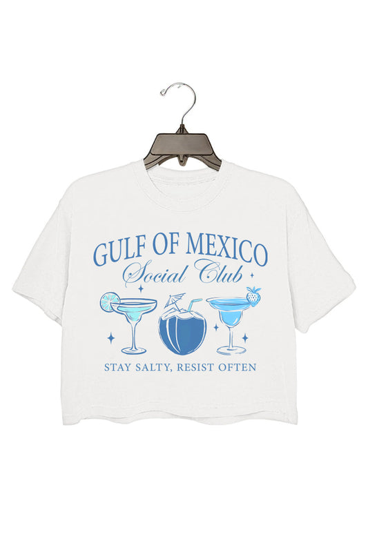GULF OF MEXICO STAY SALTY RESIST OFTEN T-SHIRTS FOR WOMEN