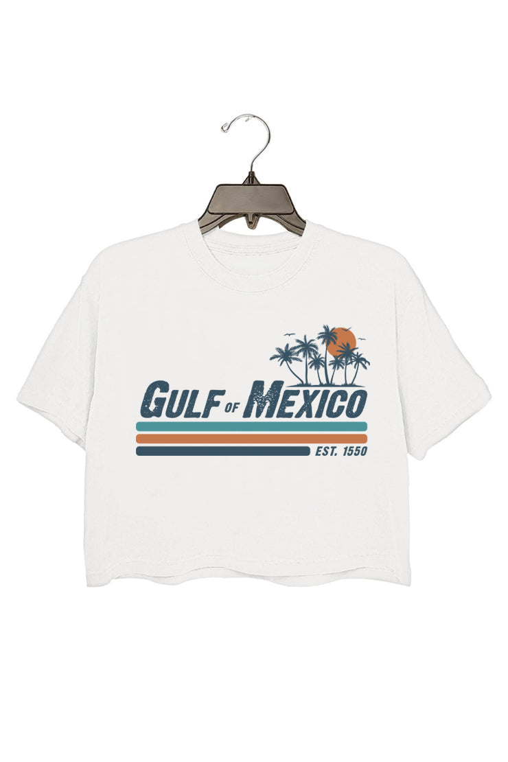 GULF OF MEXICO CROP TEE FOR WOMEN