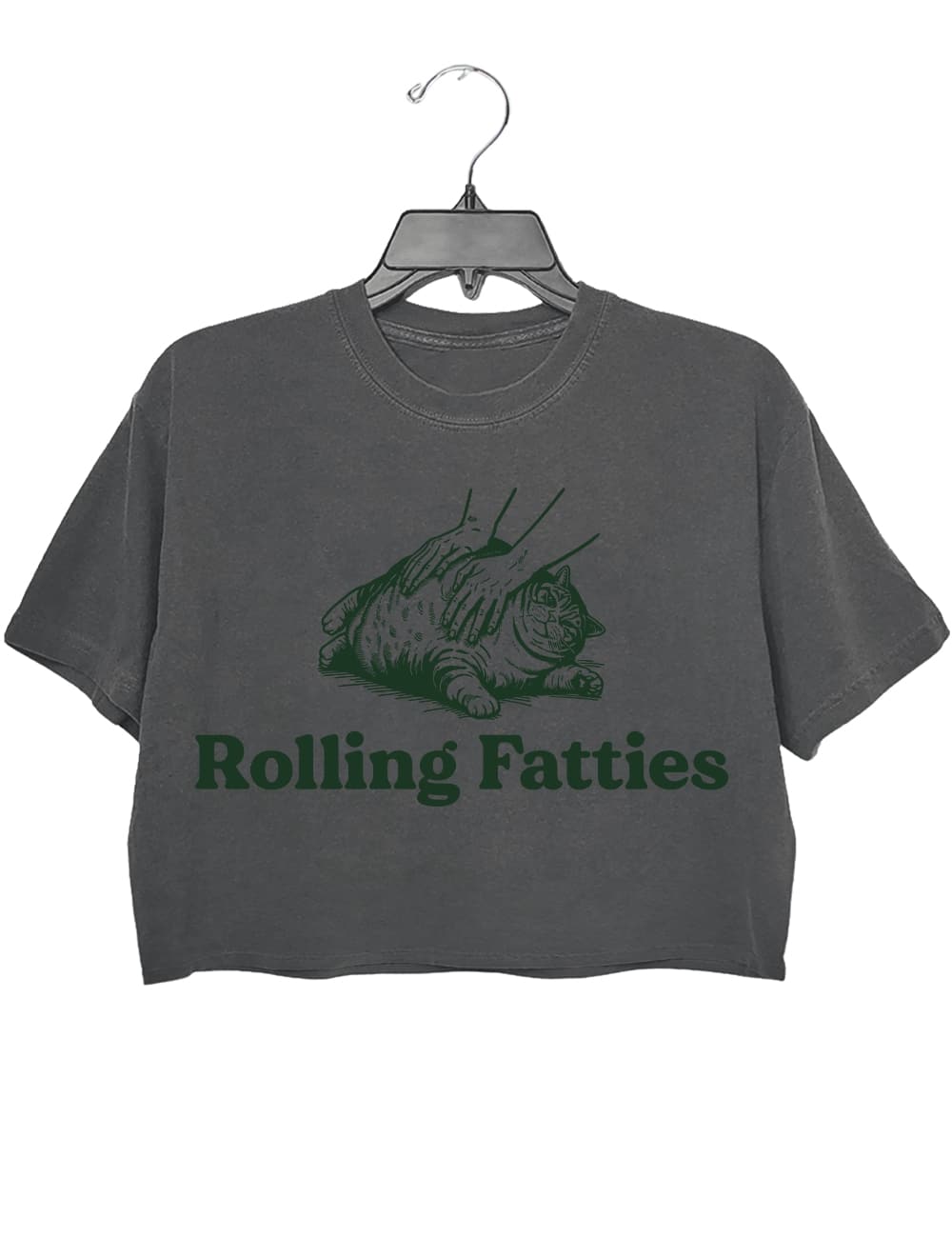 Rolling fatties crop tee for women