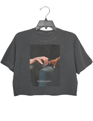 holding space crop top for women