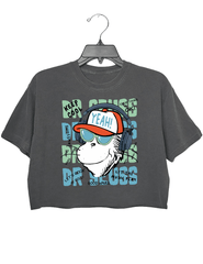 Dr Seuss Cat In The Hat Reading Crop Tee