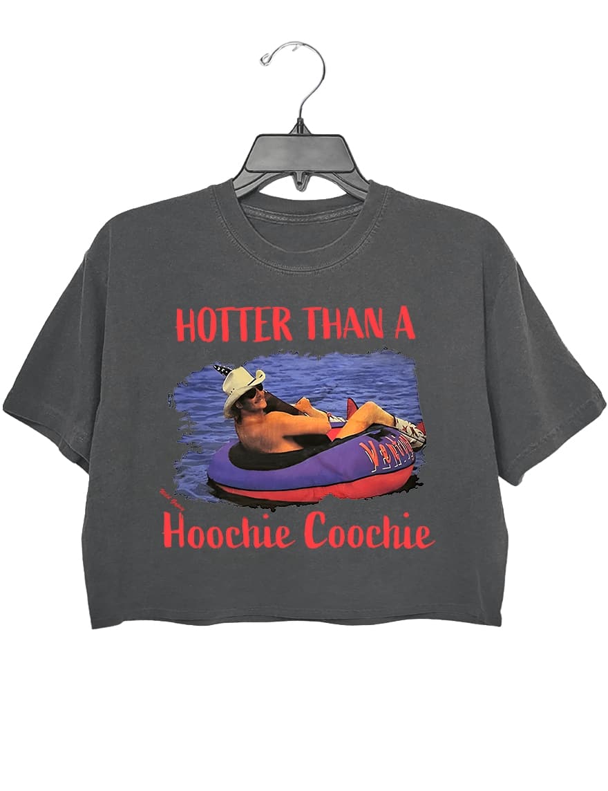 HOTTER THAN A HOOCHIE COOCHIE Women's Short Sleeve Crop Top