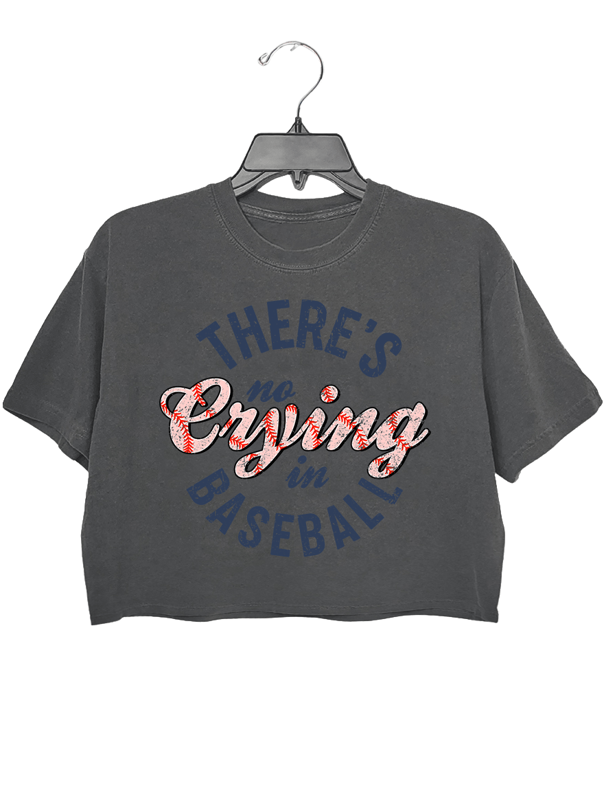 There's No Crying In Baseball Crop Tee For Women