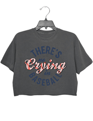 There's No Crying In Baseball Crop Tee For Women