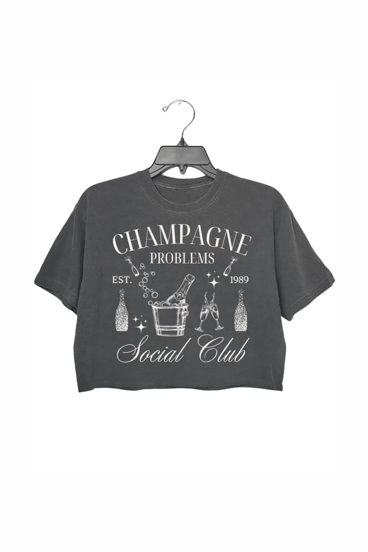 Champagne Problems Social Club Crop Top For Women