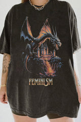 Feminism Dragon Fantasy Tee For Women