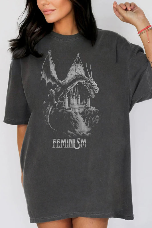 Vintage Dragon Feminism T-Shirt For Women