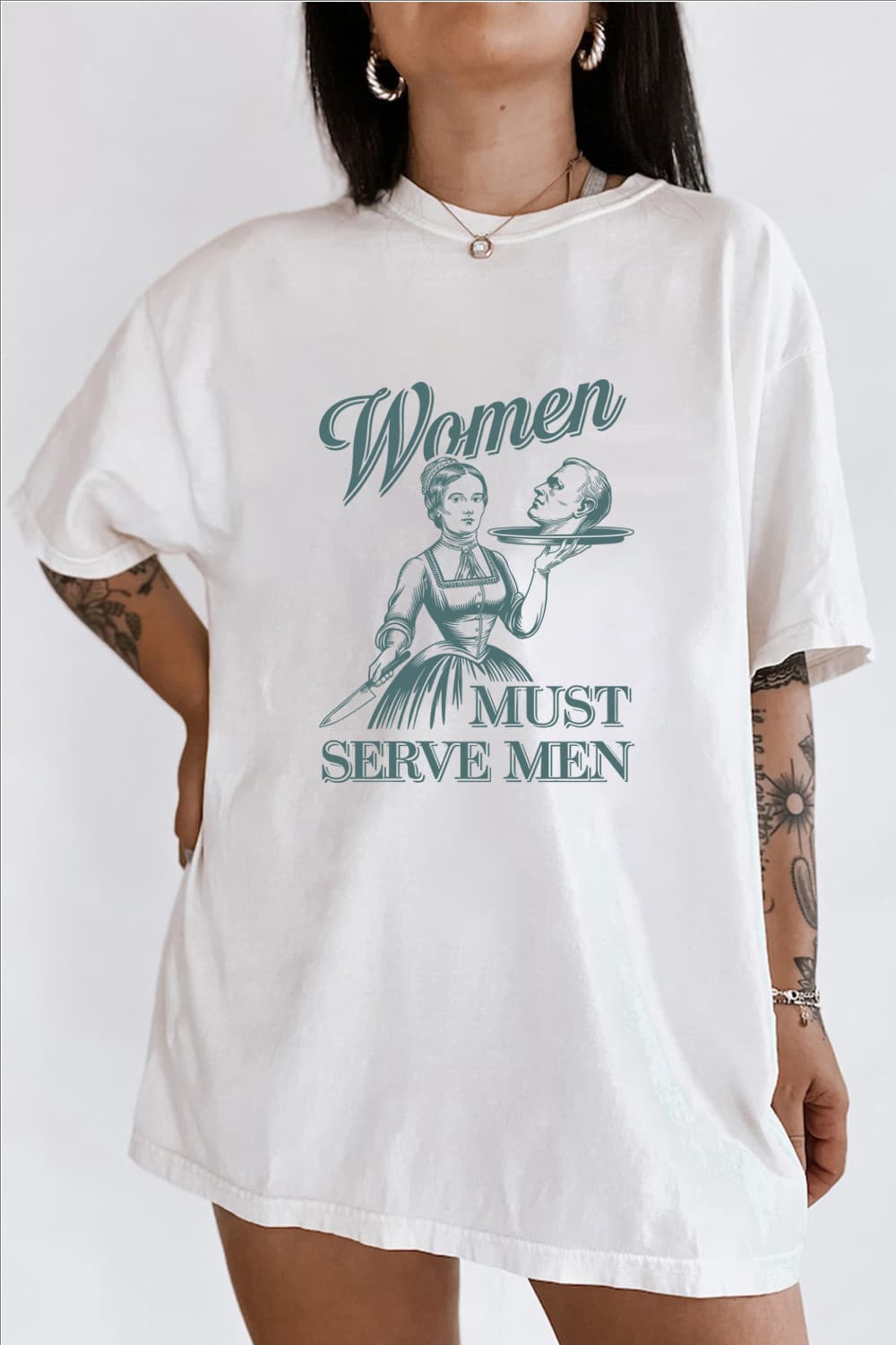 Women Must Serve Men Crop Tee For Women