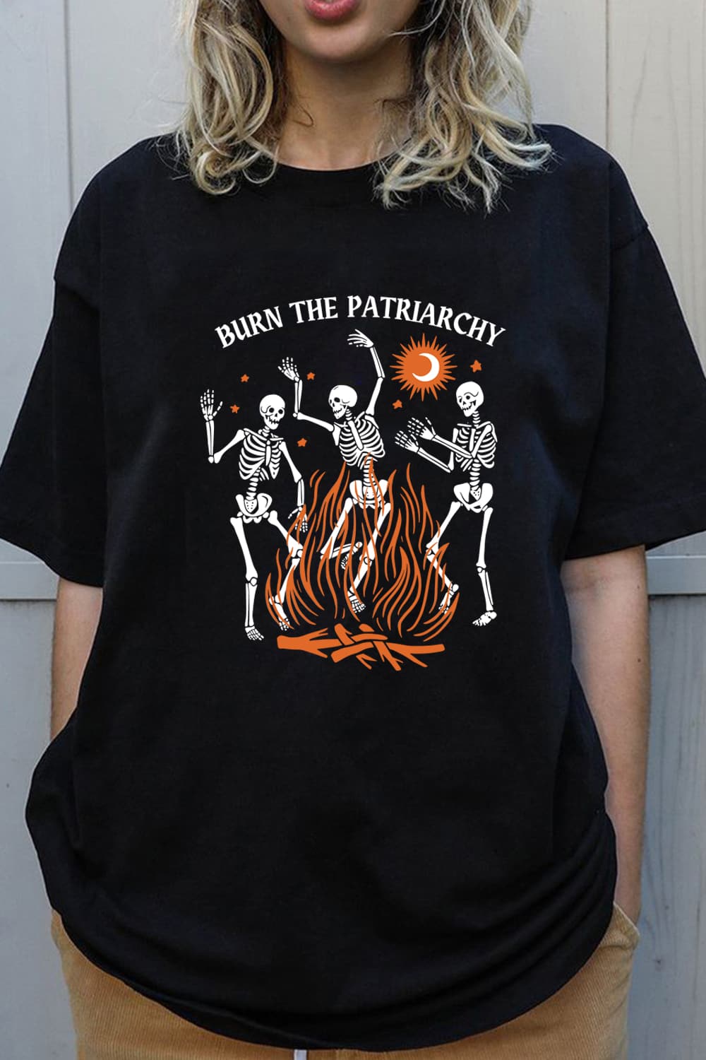 Burn The Patriarchy, Spooky Feminist Skeletons T-Shirt