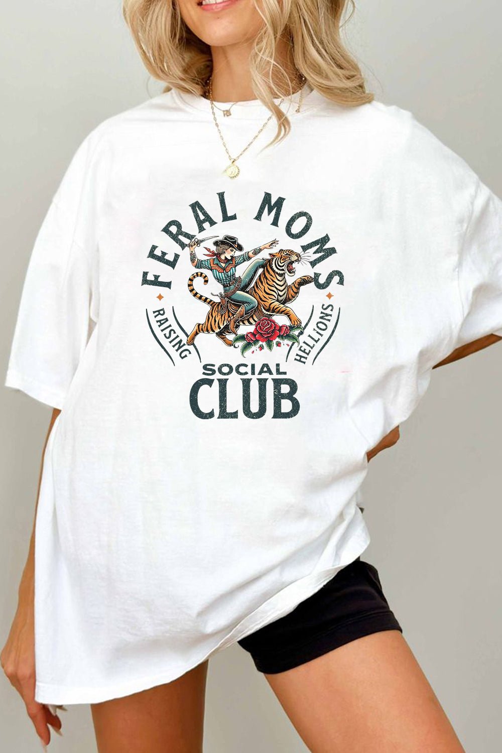 Feral Moms Social Club Tee For Women