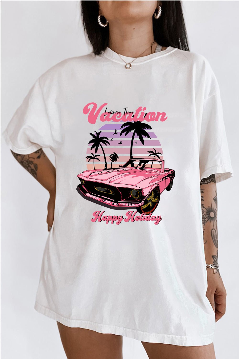 camiseta estampada vacaciones top casual