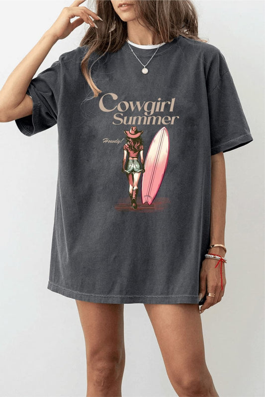 Cowgirl Summer Retro Western Cowgirl Women  T-shirt