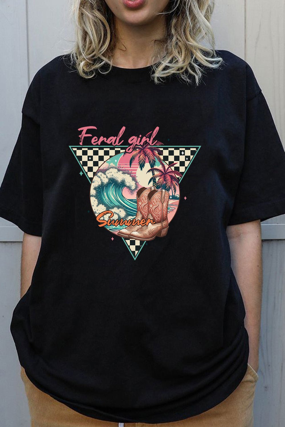 Summertime Y2K Baby Tee, Palm Tree and Flowers Cropped Top, Retro Design, Trendy Tee, Gift For Her, Graphic Womens Crop Tee, 90s Vibe Shirt