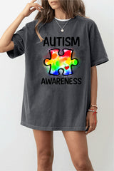 Autism T Shirts for Women Autistic Awareness Shirts Puzzle Piece Graphic Tees Casual Autism