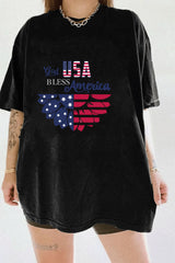 Patriotic US Flag Sunflower God Bless America Premium T-Shirt