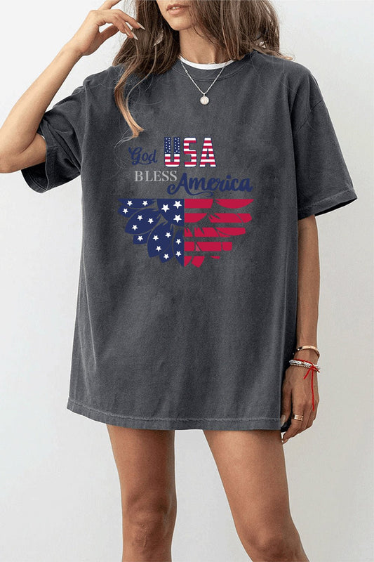 Patriotic US Flag Sunflower God Bless America Premium T-Shirt
