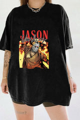 Horror Movie Michael and Jason Heart Hands Tee For Women