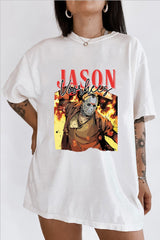 Horror Movie Michael and Jason Heart Hands Tee For Women