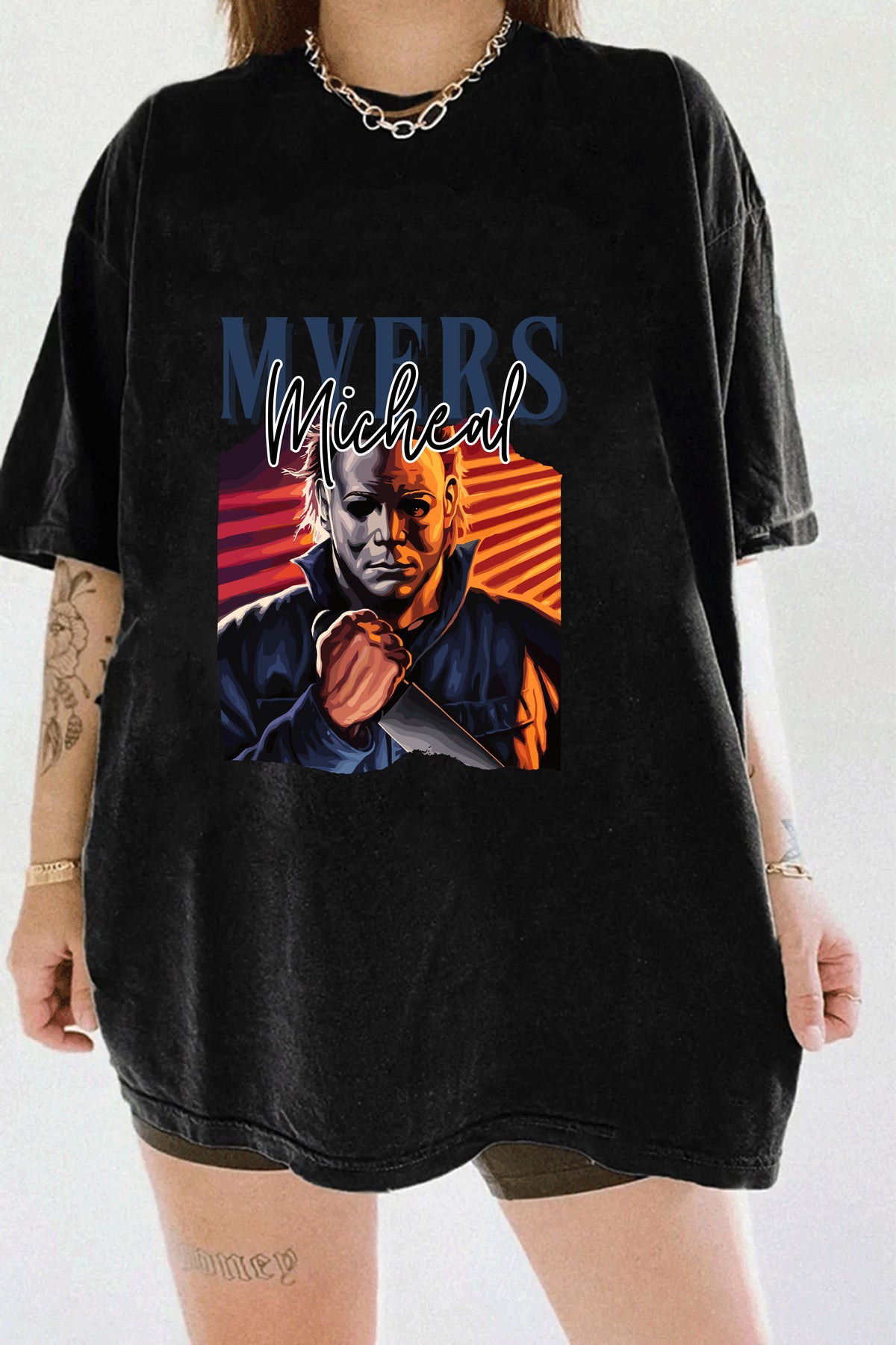 Horror Movies T-shirt  Halloween Party t-Shirt Michael Myers Novelty Graphic  t-Shirt