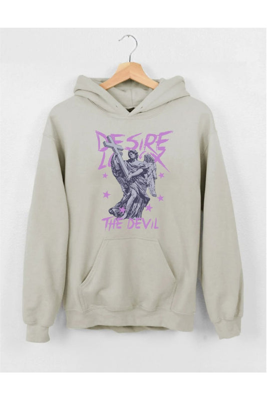 The Devil print  Hoodie women casual