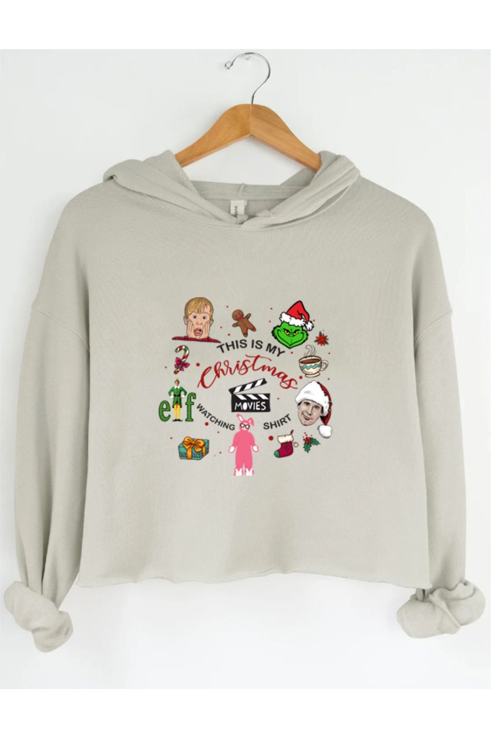 This is Christmas My Movies Crop Hoodie For Women