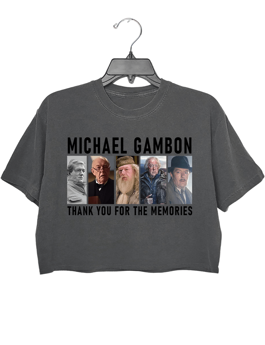 Michael Gambon Thank You For The Memories Crop Tee For Women