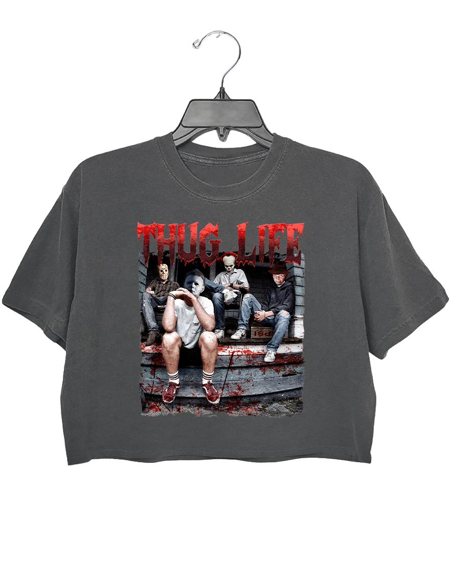 Thug Life Halloween Crop Top For Women