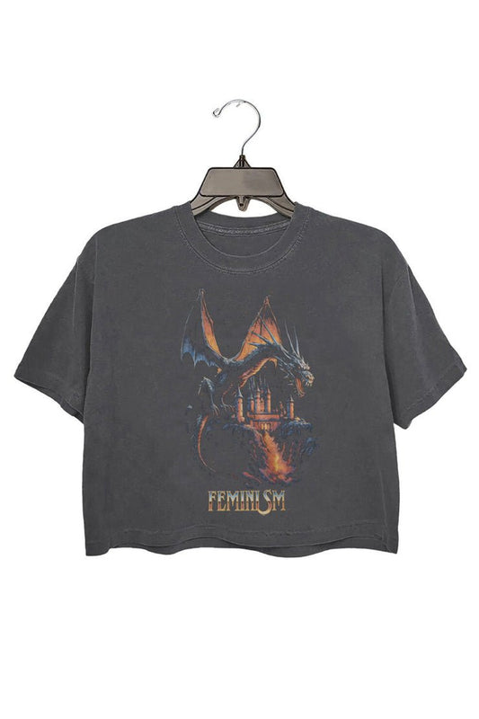 Feminism Dragon Fantasy Crop Top For Women