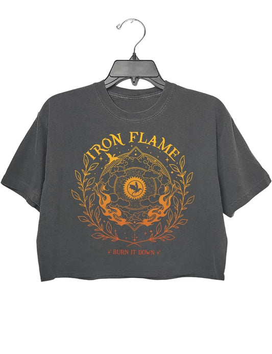Iron Flame Fourth Wing Burn It Down Crop Top For Women