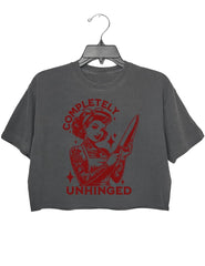 Completely unhinged funny Crop Top For Women