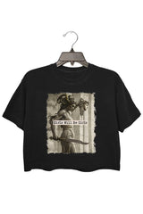 Medusa with the Head of Perseus crop top for women