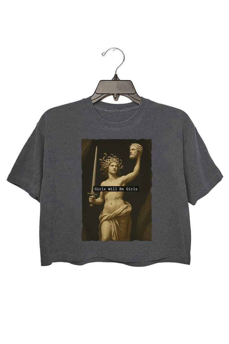 Medusa with the Head of Perseus crop top for women