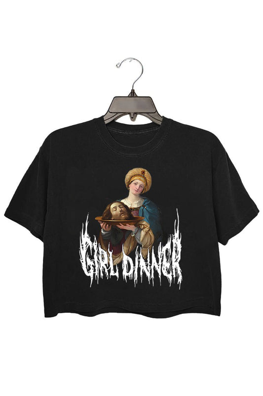 Girl Dinner Tshirt • Salome by Guido Reni • Metal Font Funny Shirt • Feminist Alternative Goth Grunge Aesthetic Punk Tshirt • Art History