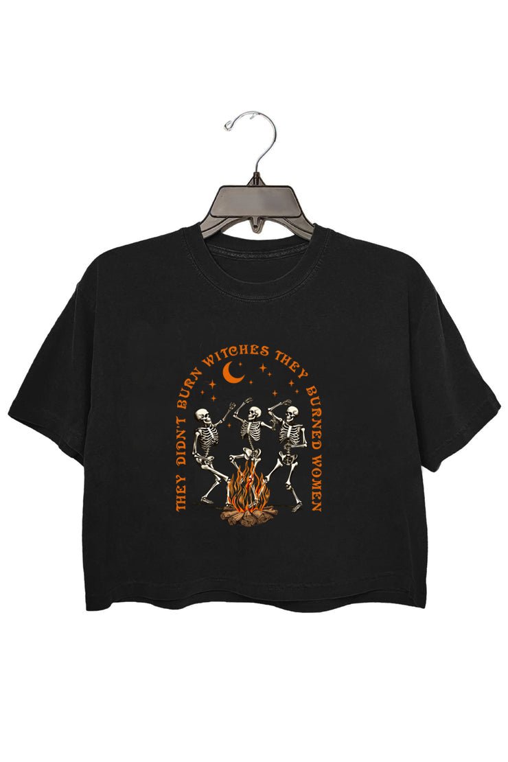 Dancing Skeleton Halloween Shirt, They're Burning All The Witches Shirt, Witchy