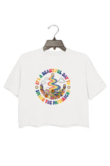 IT'S A BEAUTIFUL DAY TO SMASH THE PATRIARCHY CROP TEE FOR WOMEN