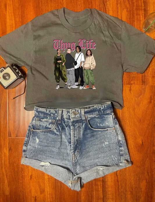 Thug Life Crop Top For Women