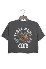 Feral Moms Social Club Crop Tee For Women