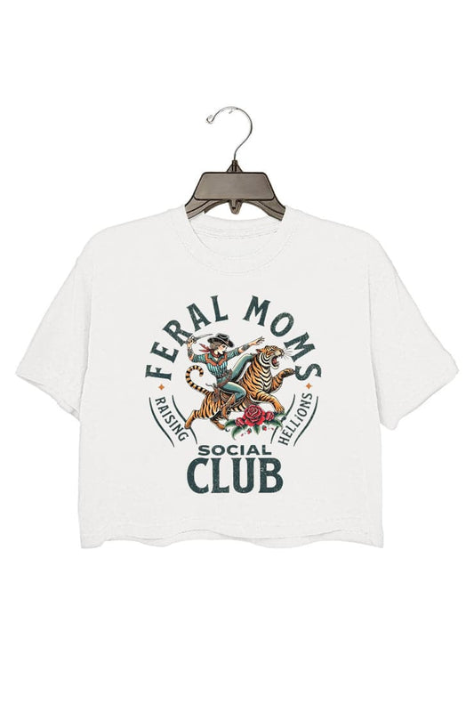 Feral Moms Social Club Crop Tee For Women