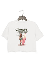 Cowgirl Summer Retro Western Cowgirl Women Cropped T-shirt